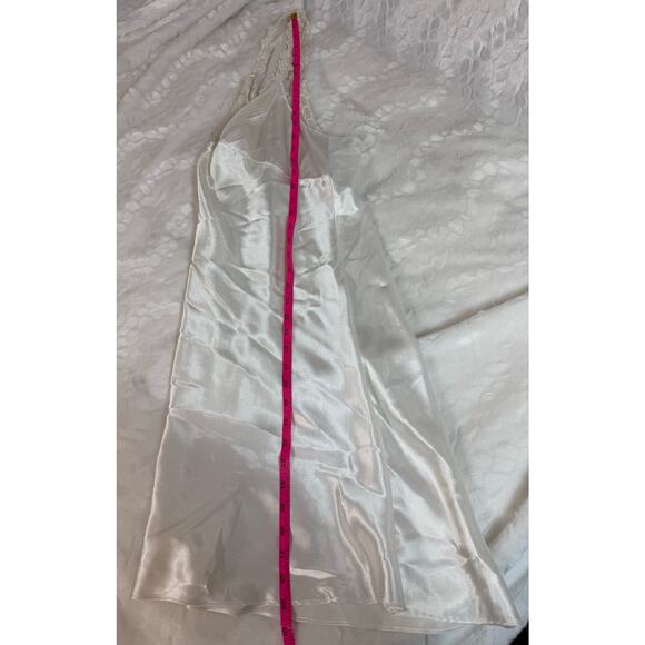 VTG Eileen West Romantic Lace Trim Satin Chemise Nightgown Slip Bridal White L - Picture 13 of 13